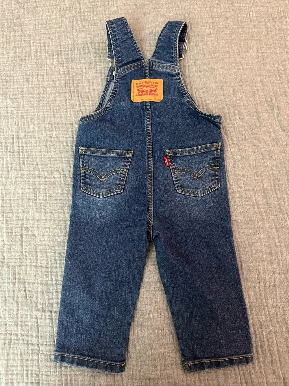 Levi's Dark Blue Denim Baby Overalls with Front Pocket